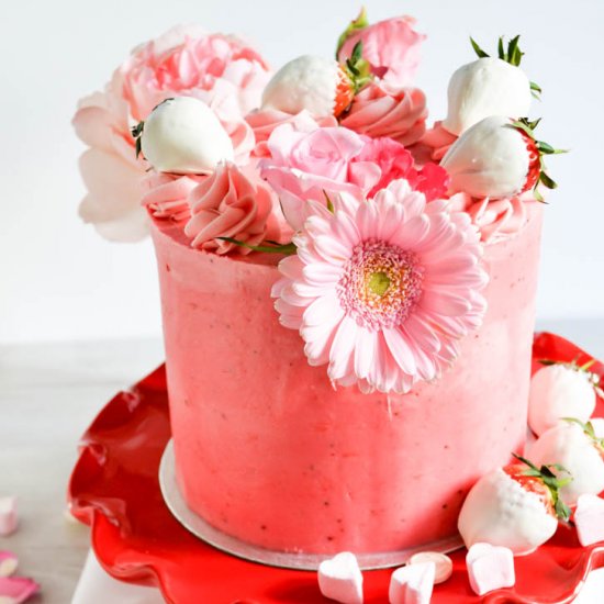 Strawberry Almond Layer Cake