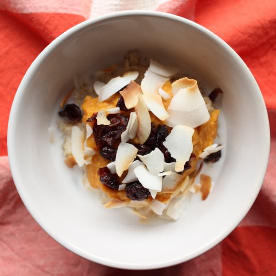 Chai spiced sweet potato oatmeal