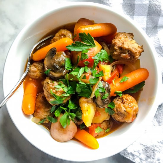 Slow Cooker Meatball Stew