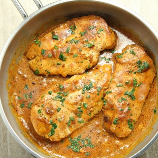 Skillet Chicken in onion sauce