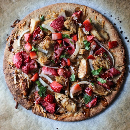 Strawberry Balsamic Chicken Pizza