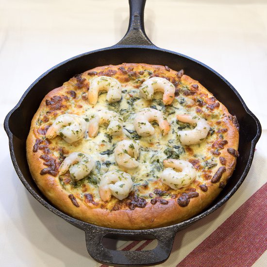 Skillet Spinach Artichoke Pan Pizza