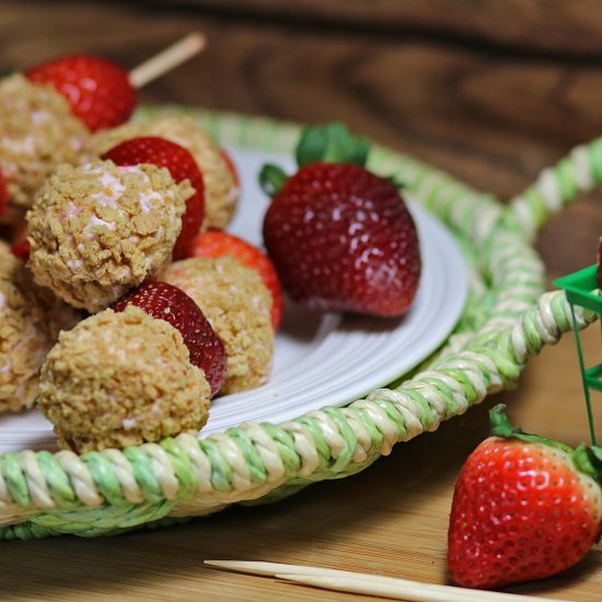 No Bake Strawberry Cheesecake K-Bob