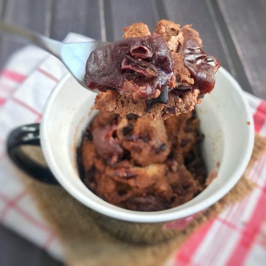 Chocolate Cherry Bread Pudding Mug