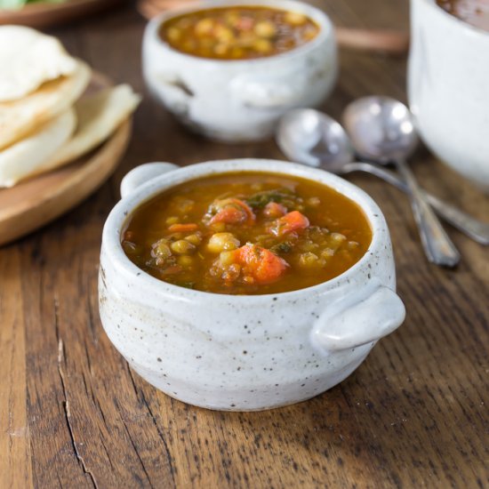 Moroccan Chickpea & Lentil Soup