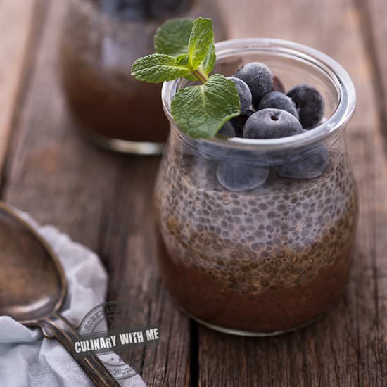 Chia pudding with coffee