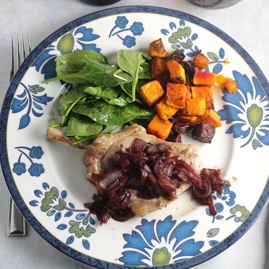 Pork Chops with Pomegranate Sauce