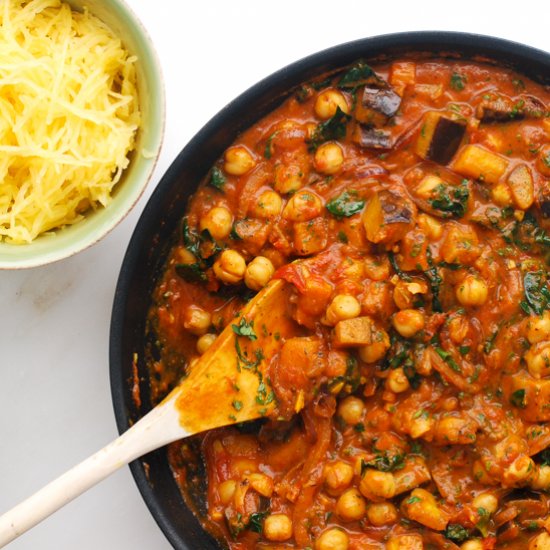 Curried Eggplant and Chickpeas