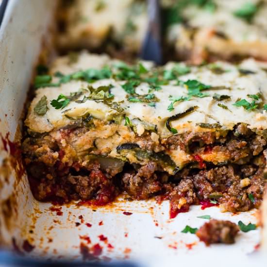 Low Carb Paleo Zucchini Lasagna