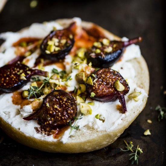 Grilled Fig and Labneh Tartines