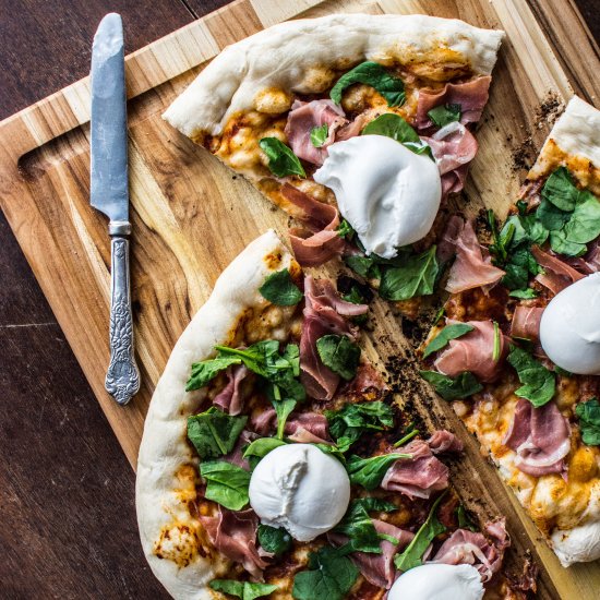 Grilled Prosciutto Burrata Pizza