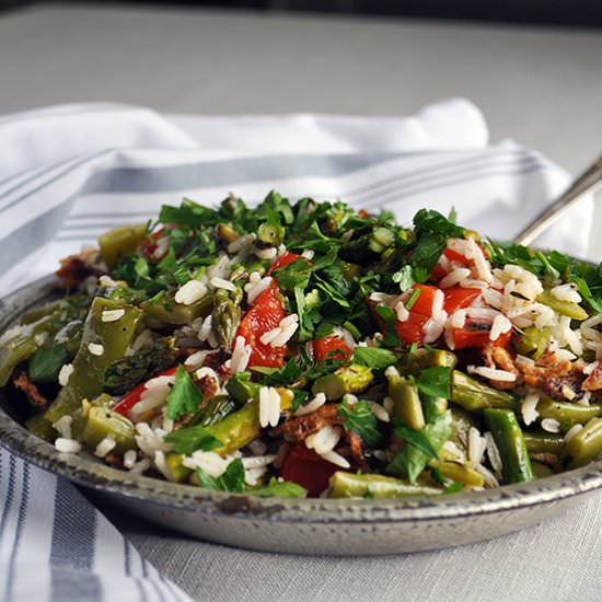 Vegetable Rice Pilaf with Bacon