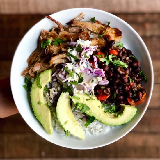 Pulled Pork Rice Bowl