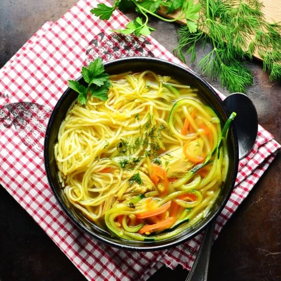 Low Carb Chicken Noodle Soup