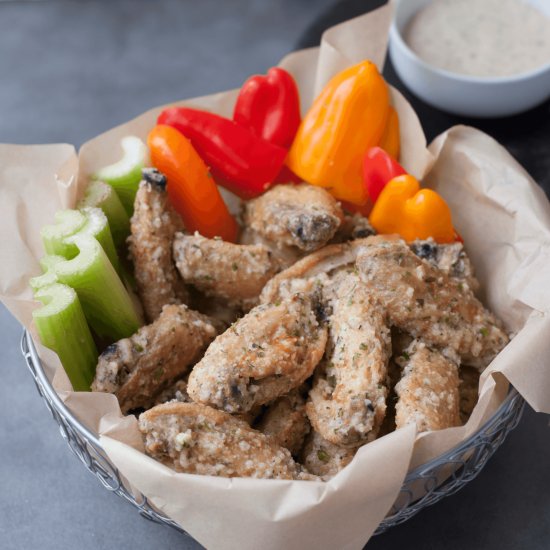 Crispy Baked Garlic Parmesan Wings