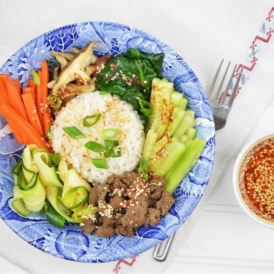 Vegetable and Beef Rice Bowl