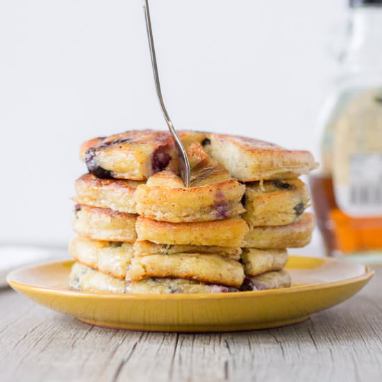 Gingery Lemon Blueberry Pancakes GF