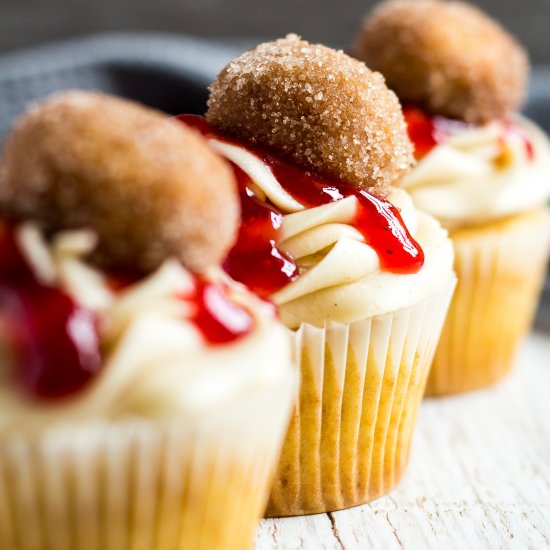 Jam Doughnut Cupcakes