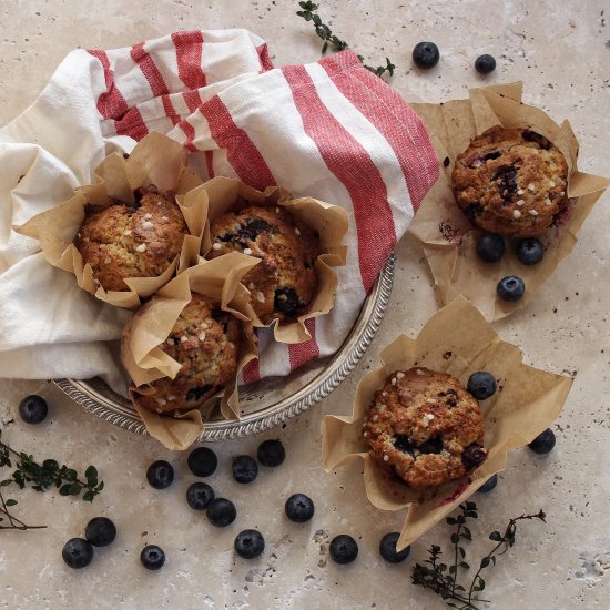 Blueberry and thyme muffins