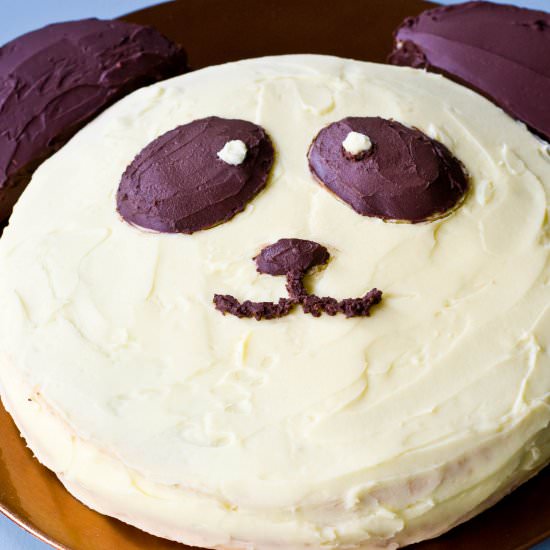 Raspberry chocolate panda cake