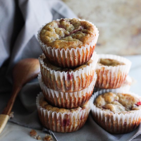 Strawberry yogurt banana muffins