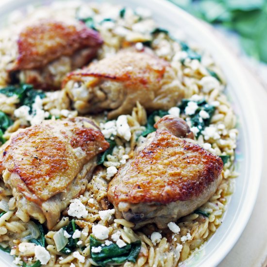 Lemon Pepper Orzo and Chicken