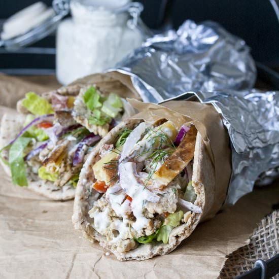 Healthy Vegan Gyros with Tempeh