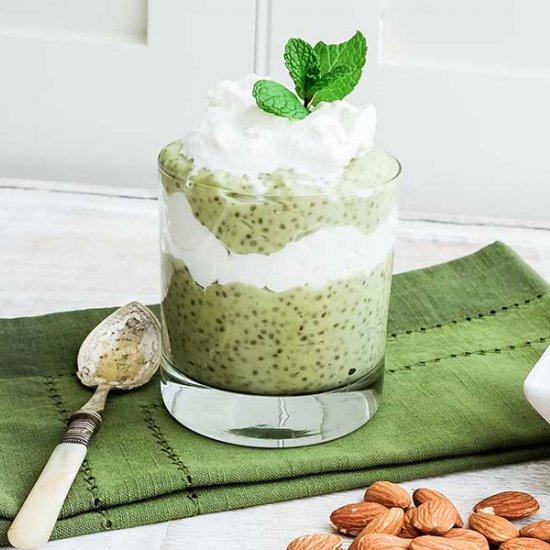 Matcha Avocado Chia Pudding