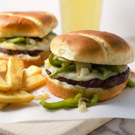 Philly Cheesesteak Burgers