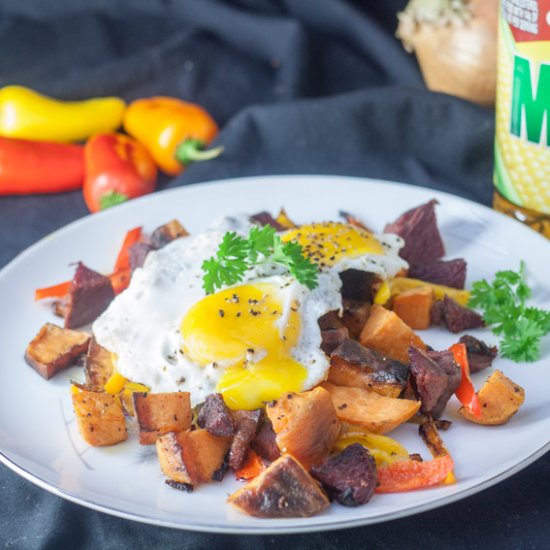 Corned Venison Hash & Eggs