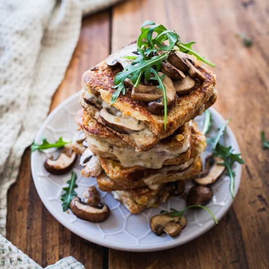 Savoury French Toast with mushrooms