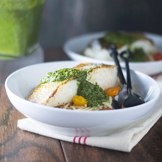 Pesto Topped Chilean Sea Bass