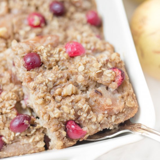 Cranberry Pear Baked Oatmeal