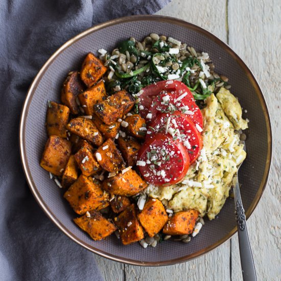 Spicy Sweet Potato Breakfast Bowls