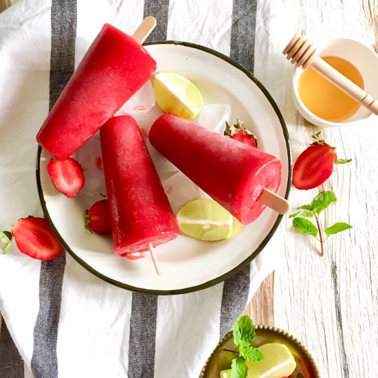 Strawberry Popsicles