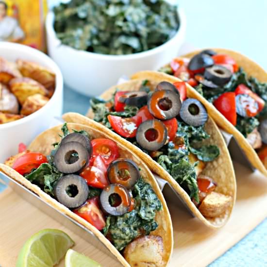 Vegan Potato Tacos with Kale