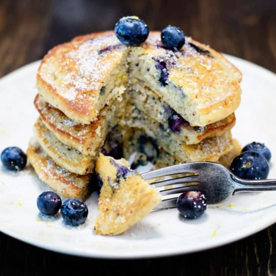 GF Lemon Blueberry Pancakes