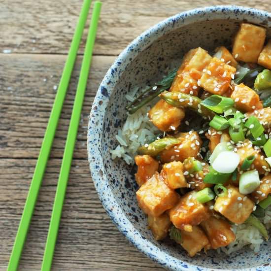 AIR FRYER FRIED TOFU WITH ORANGE SAUCE