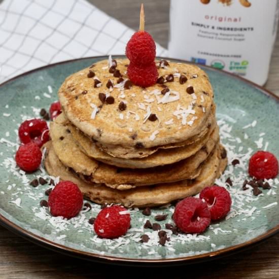 Wheat Chocolate Raspberry Pancakes