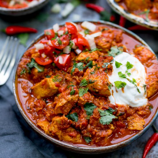 Healthier spicy chicken rogan josh