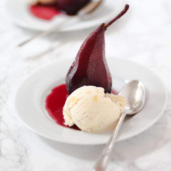 pears poached in red wine