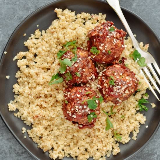 Cranberry BBQ Vegan Meatballs