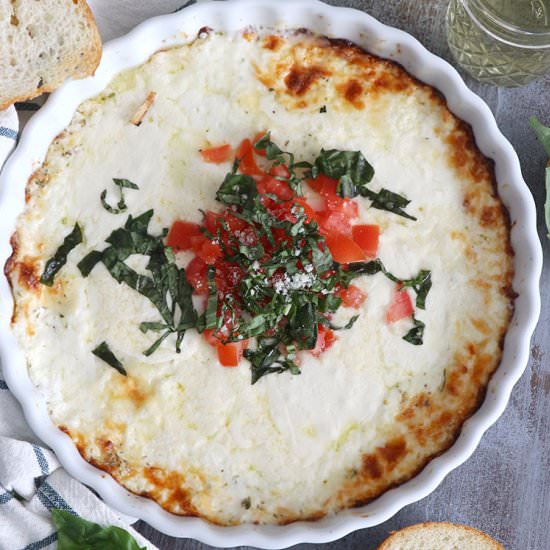 Mozzarella Dip with Burrata & Basil