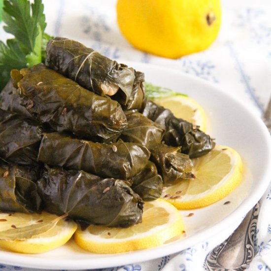 Vine Leaves with Fish and Rice