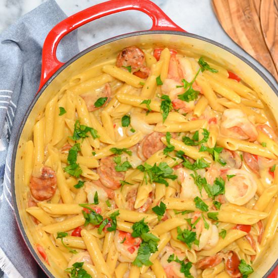 Cajun Shrimp Pasta Skillet