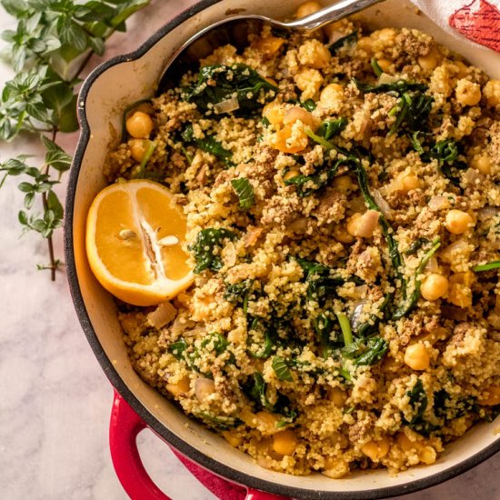 One Pot Ground Lamb and Couscous