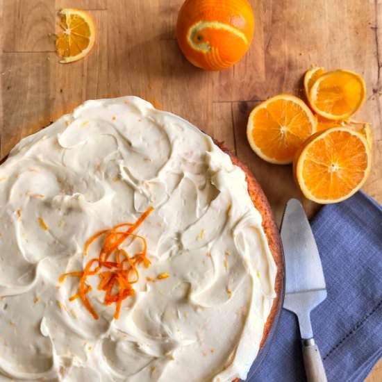 Orange butter cake with cream cheese