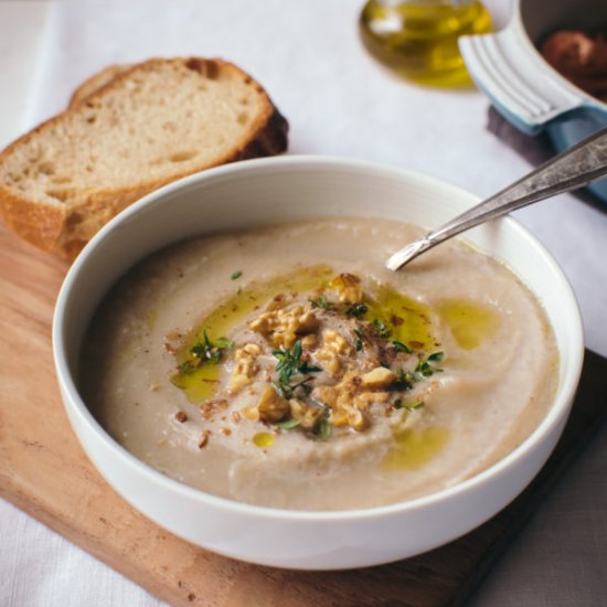 Celeriac, fennel & pear soup