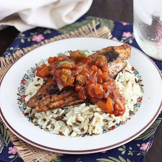 Blackened Catfish with Creole Sauce