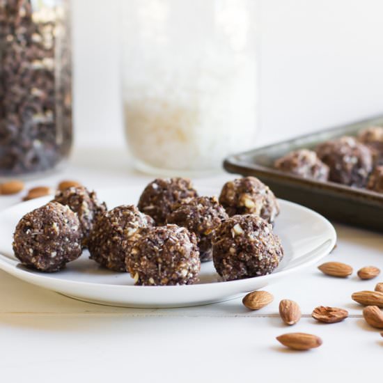 Almond, Coconut + Date Bites